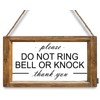 Mdulftar Rustic Farmhouse Wooden Sign, Please Do Not Ring Bell