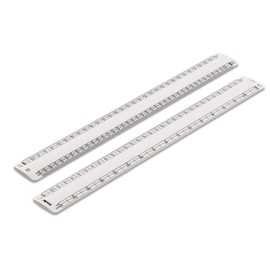 Rulex Recycled 30cm 12 inch Flat Oval Metric Scale Ruler 1:1 1:100 1:5 1:50/1:20 1:200 1:1250 1:2500 - UK manufactured