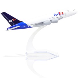 QIYUMOKE 1/400 A380 Diecast Metal Aircraft Model for FedEx A380 with Bracket (6 Inch) Alloy Aircraft Model Kit for Aviation Enthusiasts