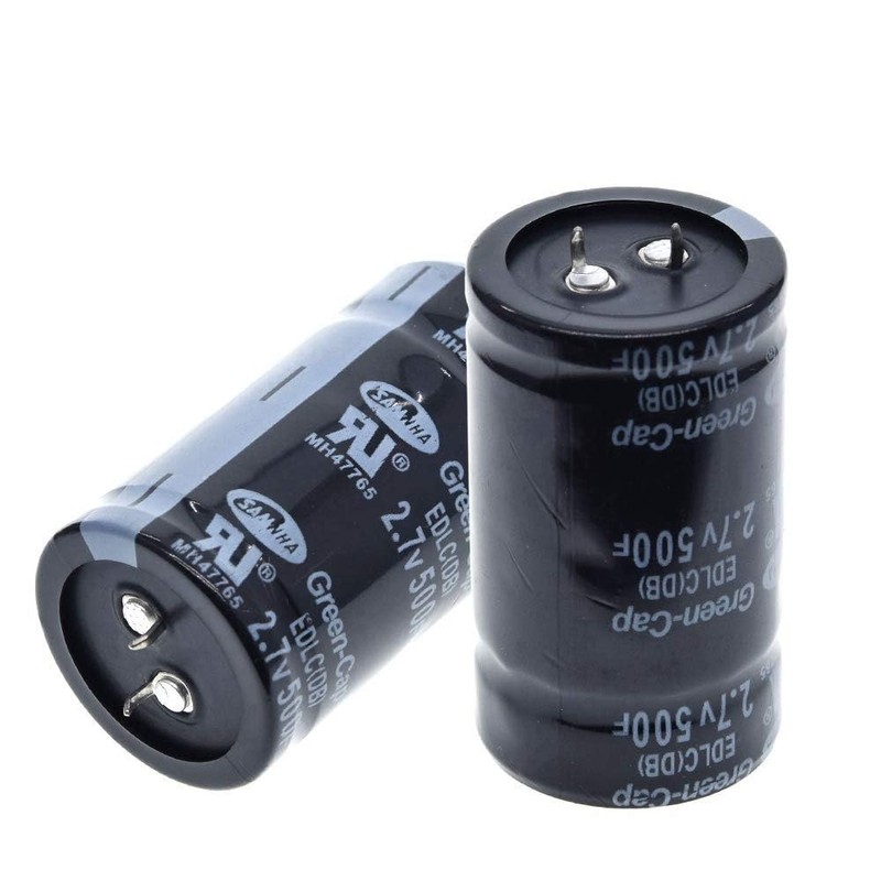TOKERU 2Pcs 500F 2.7V Round Through-Hole Mount Super Capacitor, Drops