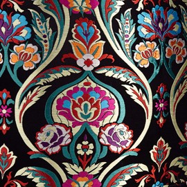 Multi-Color Embroidered Large Drum Lamp Shade 15" Top x 15" Bottom x 11" High (Spider) Replacement with Harp and Finial - Springcrest