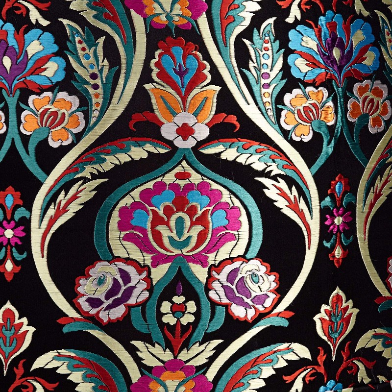 Multi-Color Embroidered Large Drum Lamp Shade 15" Top x 15"