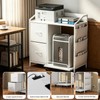 WODRAWER Printer Stand with Fabric Drawers, Lateral Office Filing Cabinets
