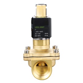 U.S. Solid 1" Brass Electric Solenoid Valve 12V DC NPT Normally Open Air Gas Non-potable Water Viton