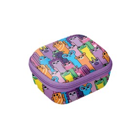 Leayjeen Hard Carrying Case Compatible with Bitzee Interactive Toy Digital Pet and Bitzee Virtual Electronic Pets Accessories, Pattern Elements Adapted to Bitzee (Case Only)-Purple
