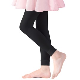 Coziwill Socks Footless Ballet Tights Girls Dance Tights School Girls Footless Gymnastics Leggings Kids Soft Microfiber Pantyhose Stockings 3-5 Years Toddler 1 Pack(Black, S)