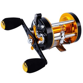 SougayilangFishing reels Round Baitcasting Reel - Conventional Reel - Reinforced Metal Body & Supreme Star Drag-Warrior6000 Golden