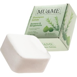 MU&ME Shampoo en Barra para Crecimiento y Control - Shampoo de Romero para el Cabello Natural Hecho en México - Sin Sulfatos ni Parabenos e Hidratante - Biodegradable (Romero & Bergamota) (140gr)