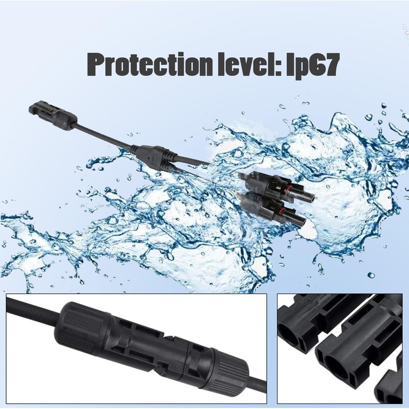 ANBOO 1 Pair Solar Cable MC4 Connector (1 to 2