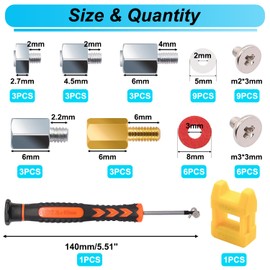 Bemaka M.2 SSD Mounting Screws Kit, M.2 Motherboard Standoffs and Screws, M.2 NVMe Screw with Magnetic Screwdriver for Laptop Computer DIY & Repair