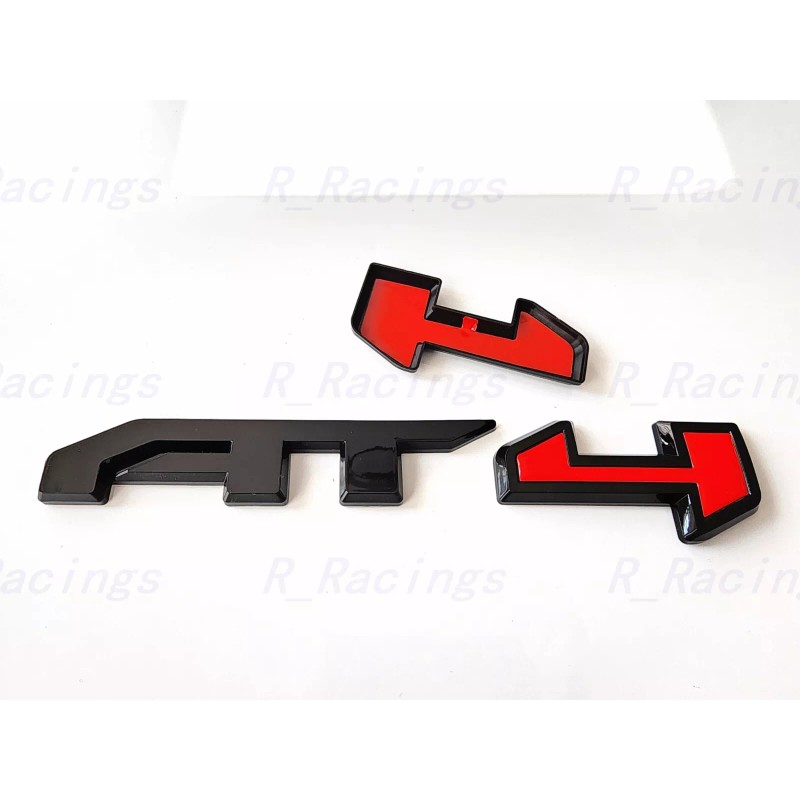 GMC 5PCS Gloss Black Red Door Rear Grill AT4 Canyon