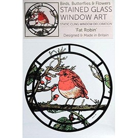 Winged Heart presented by Celtic Glass Designs Static Window Cling in a Fat Robin Design.
