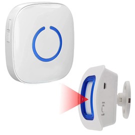 Caregiver Pager Indoor Motion Sensor Alarm Room Bed Alarms and Fall Prevention for Elderly Dementia Patients/Mailbox Alert Device for Home, White