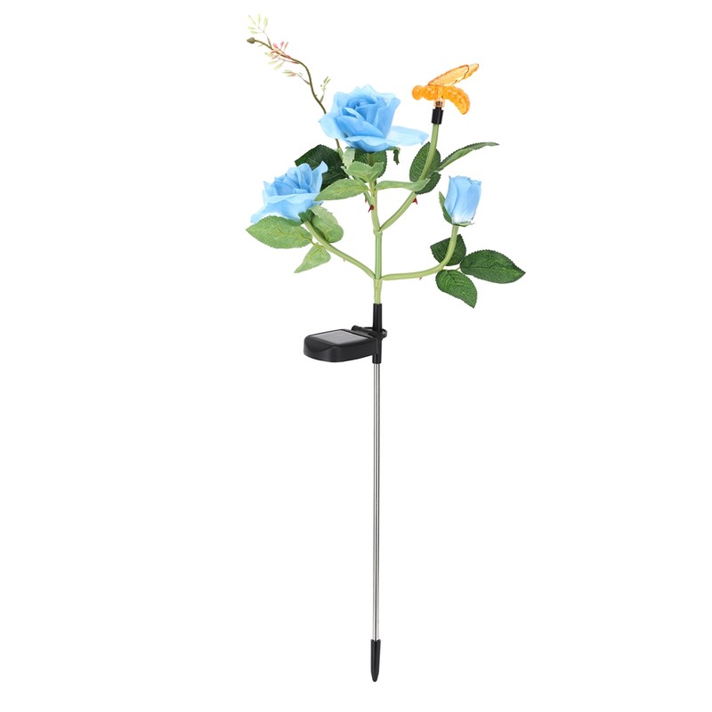 Outdoor Solar Powered LED Light Rose Flower Simulation Bee Lamp