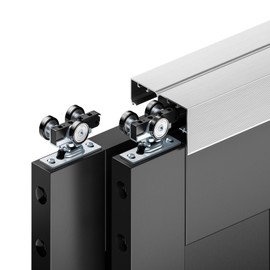 COSHOMER 6FT Bypass Door Hardware, Closet Door Track Kit, Silver