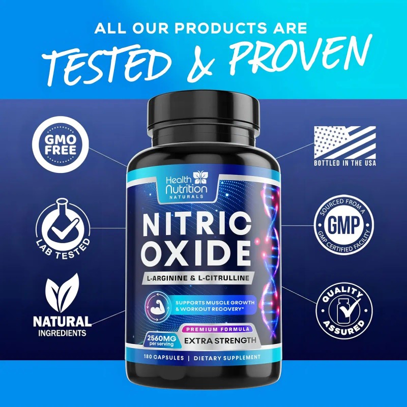 Precursor Oxido Ntrico 2560 Mg Con 180 Caps. Apoyo Muscular