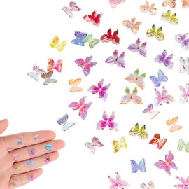 Plorede 60 PCS Mini Resin Animals Mixed, Tiny Resins Animal Mixed, Craft Butterflies, Small Resin Animals for DIY Fairy House, Tiny Animal for Crafts