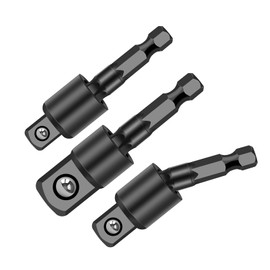 Pyatofyy 3 Pcs Drill Socket Adaptor Set, 1/4", 3/8", 1/2" Drive Master Impact Hex Bit Set, Square Socket Drives, Impact Sockets for Impact Torque Wrench and Cordless Screwdriver