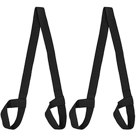 Yoga Mat Strap, Yoga Strap for Mat Carrying Durable Non Slip Polyester Cotton Yoga Mat Belt with Two Adjustable Loops Black