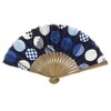 Hamamonyo Tenugui Hand Fan, Large Pattern, navy