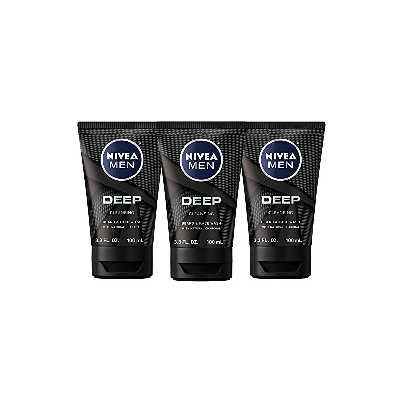 NIVEA Men DEEP Cleansing Beard & Face Wash - With