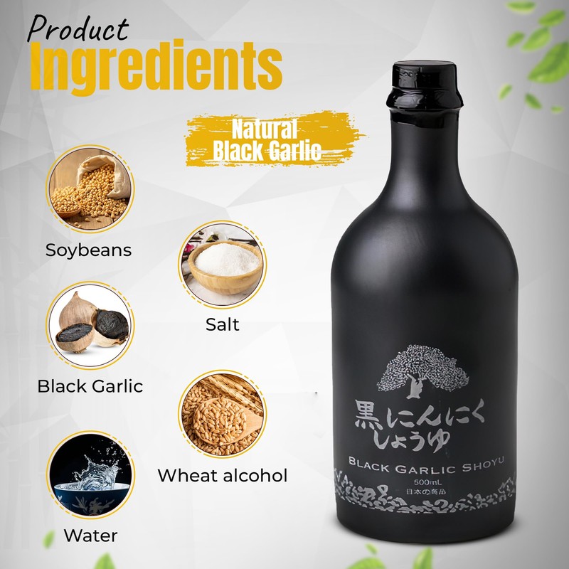 HAKU HAKU Black Garlic Shoyu Soy Sauce - 500 ml
