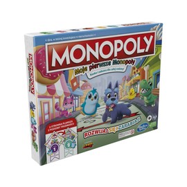 Monopoly Board Game, Board Game for Kids, 2-Sided Game Board, Fun Teaching Tool for Families; My First; 4+