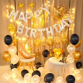 16 Inch Silver Happy Birthday Balloons Banner, Aluminum Foil Letters Balloons for Birthday Decorations Party Supplies