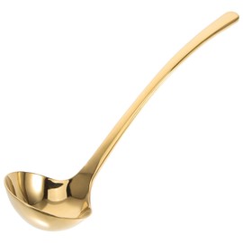 Luxshiny Golden Soup Ladle Spoon 20cm/7inch Stainless Steel Soup Scoop Cooking Ladle Food Serving Scoop Gold Serving Utensil for Home Kitchen
