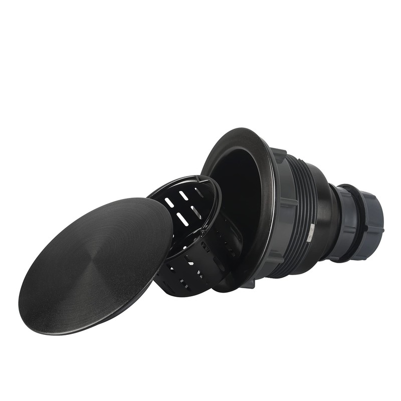 Kitchen Sink Drain Assembly,Black Sink Strainer Opening 3 1/2",Black Kitchen