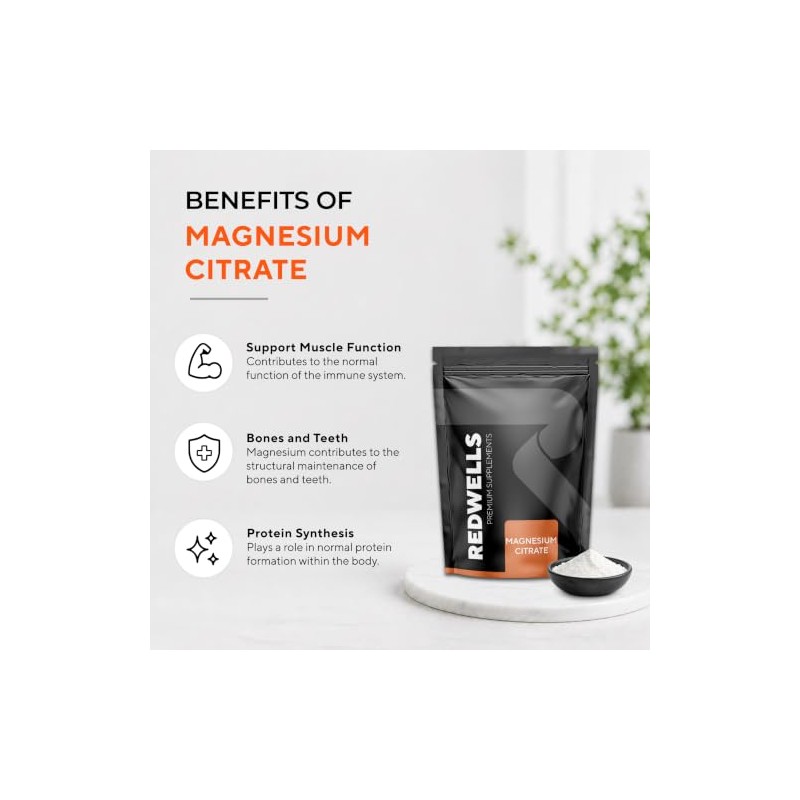 Magnesium Citrate Powder 500 g | 2,000 mg Daily Dose
