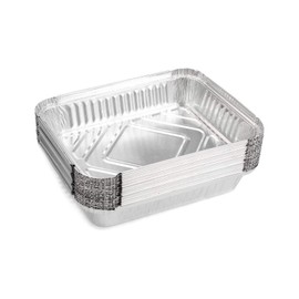 Pack of 25 Aluminium Foil Trays Containers Aluminium Foil Pan Baking Roasting Broiling Takeout Pans for Storing Meal Prep Freezer Oven Safe