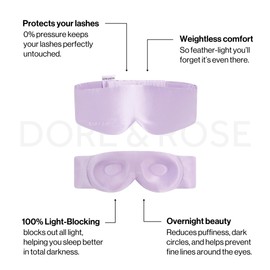 Dore & Rose Aura Sleep Mask, 100% Light Blocking Mulberry Silk Eye Mask (23 Momme), Extra Room for Lashes, Reduces Eye Bags & Dark Circles, Adjustable Travel Deep Sleep Mask for Men & Women (Purple)