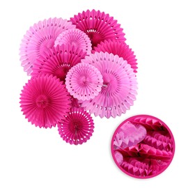 Paper Fans Set, Pink Party Decorations, Blossom Honeycomb Decor Hanging Tissue Party Decorations for Wall, Supplies, Birthday Wedding