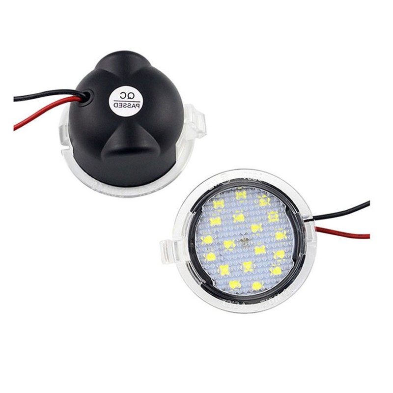 2PCS Rearview Mirror Puddle Lights LED White Light Under Mirror