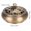 Brass Incense Burner Alloy Metal Stick with Lid Buddhist Supplies