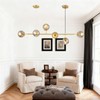 WYIXHOOG Mid-Century Modern Chandelier 6-Light Linear Pendant Light with Globe