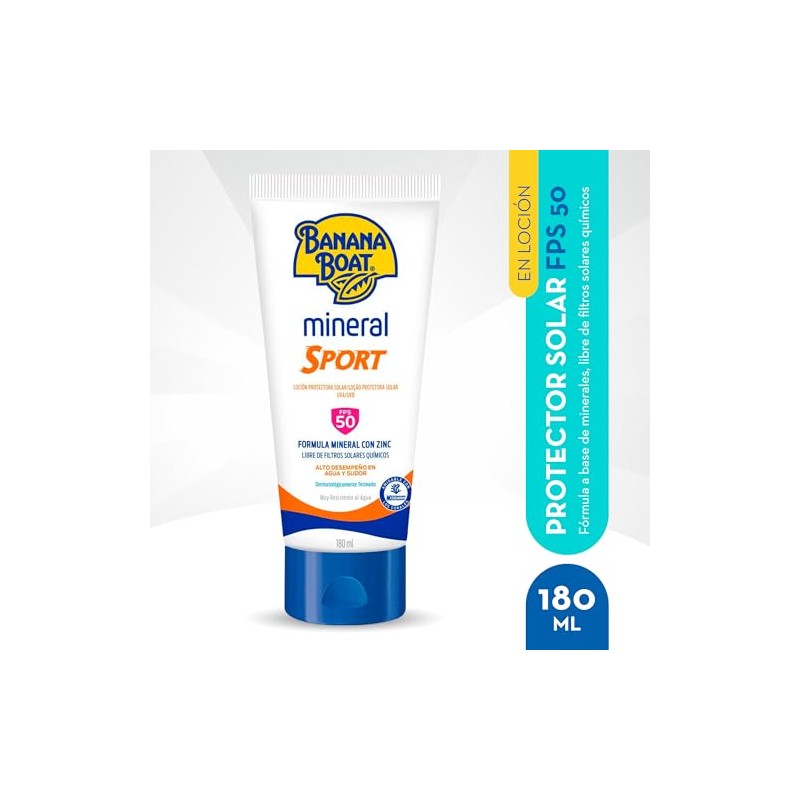 Banana Boat, Protector Solar Mineral Sport 50 FPS 180 ml