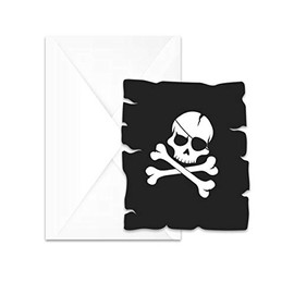 Piraten Schwarzer Totenkopf 6 Einladungskarten mit Umschlag [German Version]