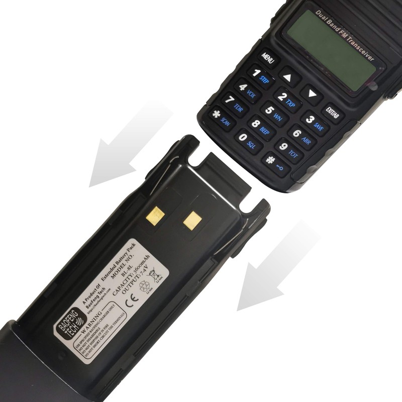BTECH BL-8L 3600mAh Li-ion High Capacity Extended Battery Pack for