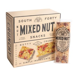 South 40 Snacks Crunchy Mixed Nut Bar, Just 7 Ingredients, Touch of Honey (40g Bar, Pack of 12)