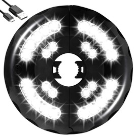 INKEER Dual-Power Patio Umbrella Light-Rechargeable & Battery Operated Umbrella Lights,3 Lighting Modes Cordless,Umbrella Pole Light for Patio Umbrellas Camping(4 AA Batteries Not Included)