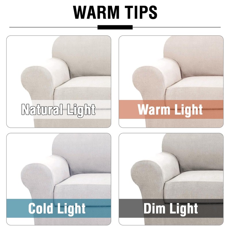 H.VERSAILTEX 3 Piece Stretch Sofa Covers for 2 Cushion Loveseat