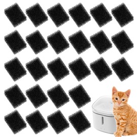 JIYIN 30 PCS Replaced Foam Filters, Pet Fountain Replacement Filters Cat Water Fountain Filters Foam Filters for Eversweet 3 Pro/Solo 2/Solo SE Compatible with Wireless Pump Pet Water Fountain