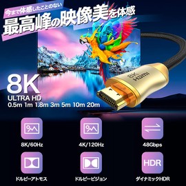 GSPOWER HDMI Cable ver2.1 Gold 5m