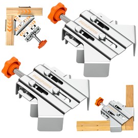 Pesipers 2PCS Corner Clamps For Woodworking, Durable Rust&Corrosion Resistant Upgraded 90 Degree Stainless Steel Right Angle Clamp with Adjustable Swing Jaw For Wood, Metal Pipe, Steel Rod And Glass.
