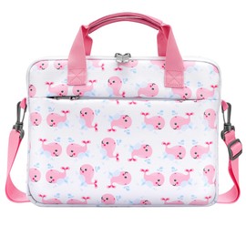 Dadanism Tablet Bag for Children, 10-12.5 Inch Tablet Carry Case with Handle and Shoulder Strap for Fire HD 10 Kids/Fire HD 10 Kids Pro 13th/11th Gen 2023/2021, Fire Max 11 2023, Pink Whale