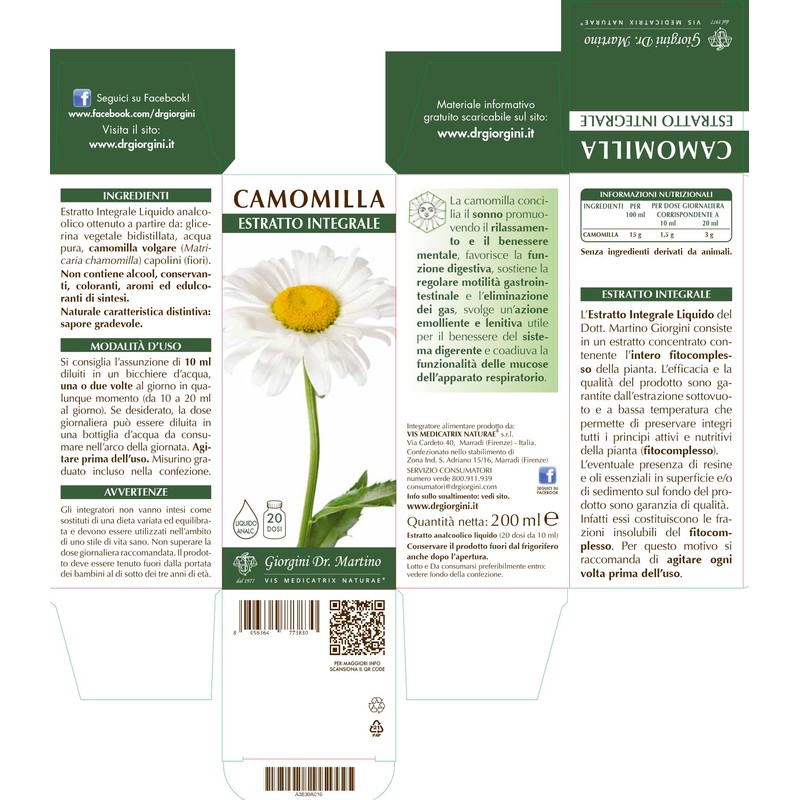 CAMOMILLA ESTR INTEGRALE 200ML