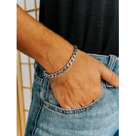 ChainsPro Cuban Chain Bracelet Stainless Steel Bracelets for Men 6mm 7.5inch Cuban Bracelet