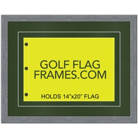 21x27 Barnwood Golf Flag Frame, Moulding brn-009, NEW Fairway Green Mats (float mount; perfect for 14x20 US Open, PGA, Ryder Cup Flags; flag not incl) UPDATED AUG. 2025